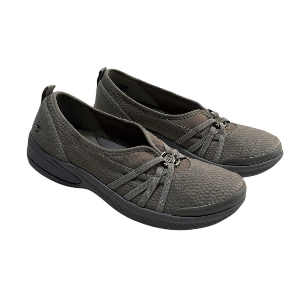 BZees Women's Comfortable Niche Slip-On Round Toe Sneaker Shoes Size 10 Gray